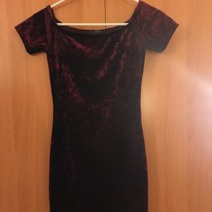 Burgundy Velvet Dress